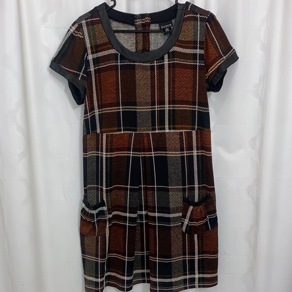 Enfocus Studio Women's Black and brown plaid Dress 16w
